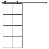 VidaXL Schiebetür mit Beschlägen 90x205 cm ESG-Glas und Aluminium