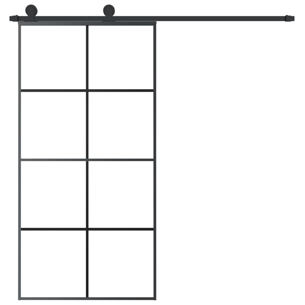 VidaXL Schiebetür mit Beschlägen 102,5x205 cm ESG-Glas und Aluminium
