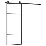 VidaXL Schiebetür mit Beschlägen 76x205 cm ESG-Glas und Aluminium