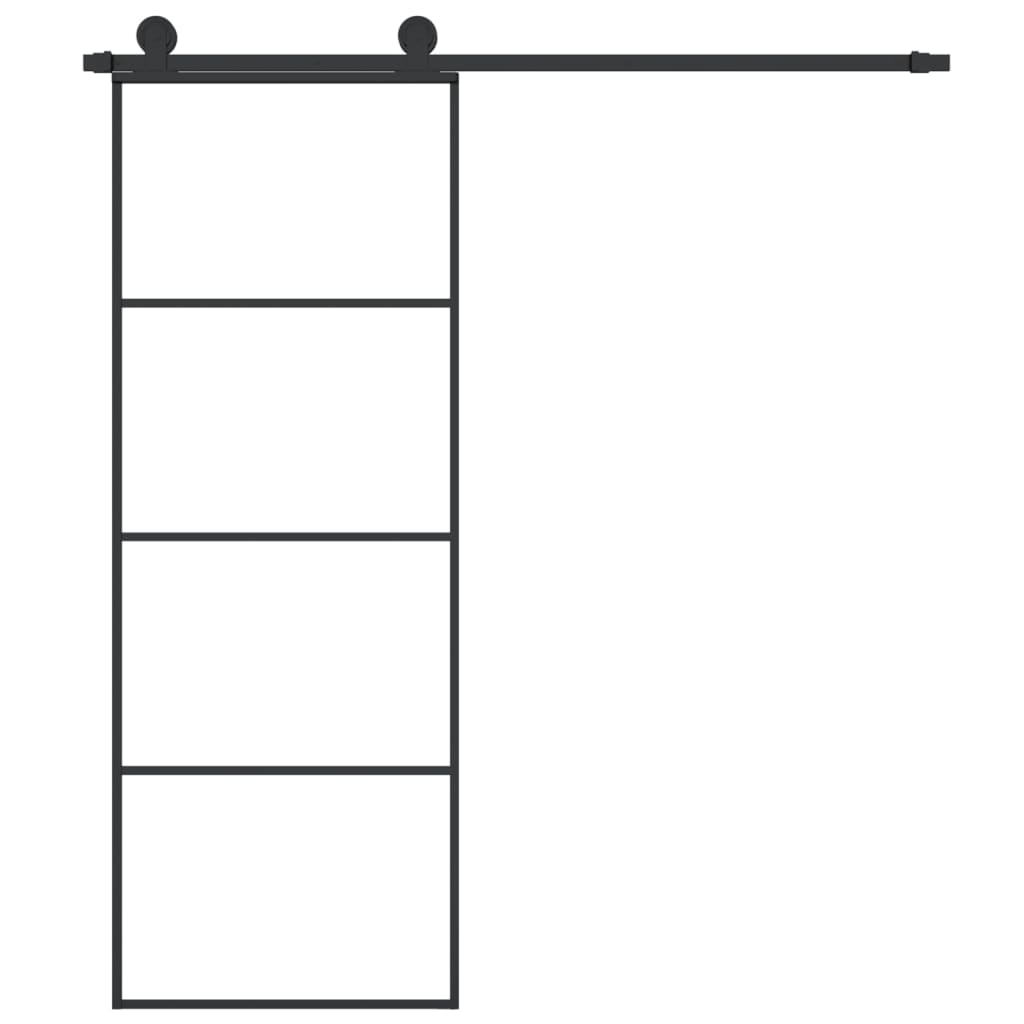 VidaXL Schiebetür mit Beschlägen 76x205 cm ESG-Glas und Aluminium