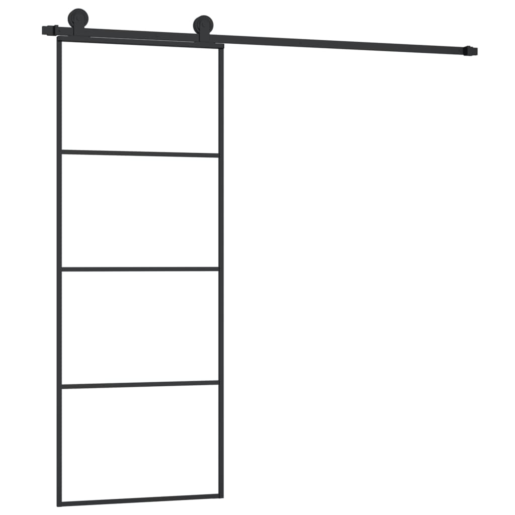 VidaXL Schiebetür mit Beschlägen 76x205 cm ESG-Glas und Aluminium