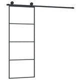 VidaXL Schiebetür mit Beschlägen 76x205 cm ESG-Glas und Aluminium