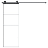 VidaXL Schiebetür mit Beschlägen 76x205 cm ESG-Glas und Aluminium