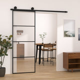 VidaXL Schiebetür mit Beschlägen 76x205 cm ESG-Glas und Aluminium