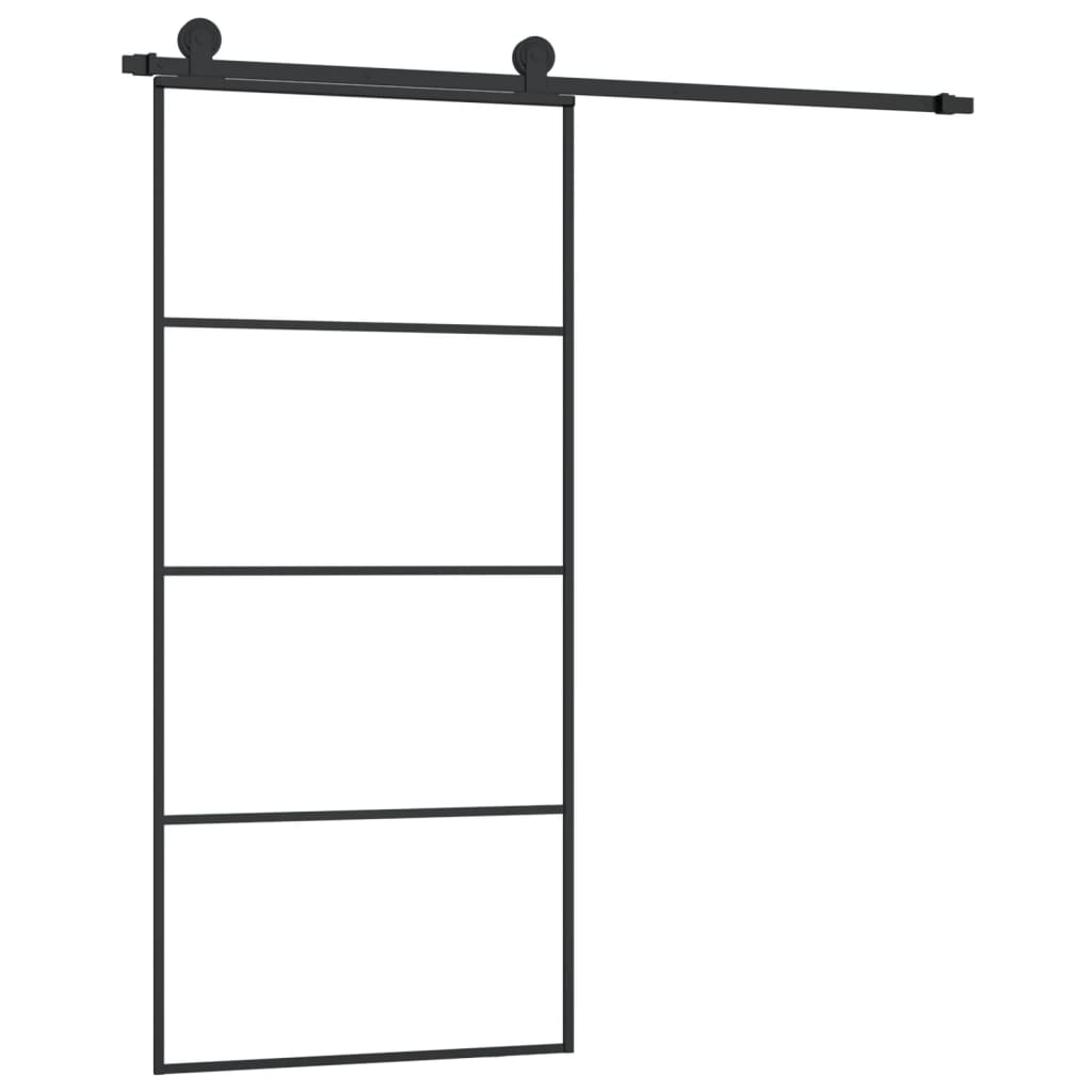 VidaXL Schiebetür mit Beschlägen 90x205 cm ESG-Glas und Aluminium