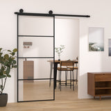 VidaXL Schiebetür mit Beschlägen 90x205 cm ESG-Glas und Aluminium