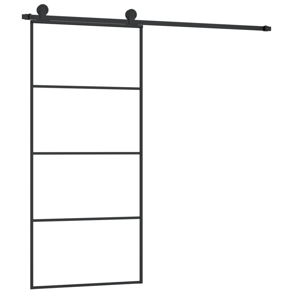 VidaXL Schiebetür mit Beschlägen 90x205 cm ESG-Glas und Aluminium