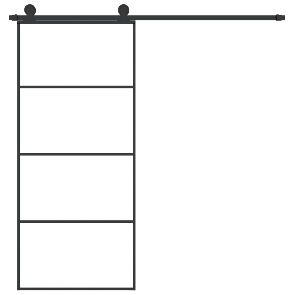 VidaXL Schiebetür mit Beschlägen 90x205 cm ESG-Glas und Aluminium