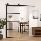 VidaXL Schiebetür mit Beschlägen 90x205 cm ESG-Glas und Aluminium