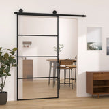 VidaXL Schiebetür mit Beschlägen 102,5x205 cm ESG-Glas und Aluminium
