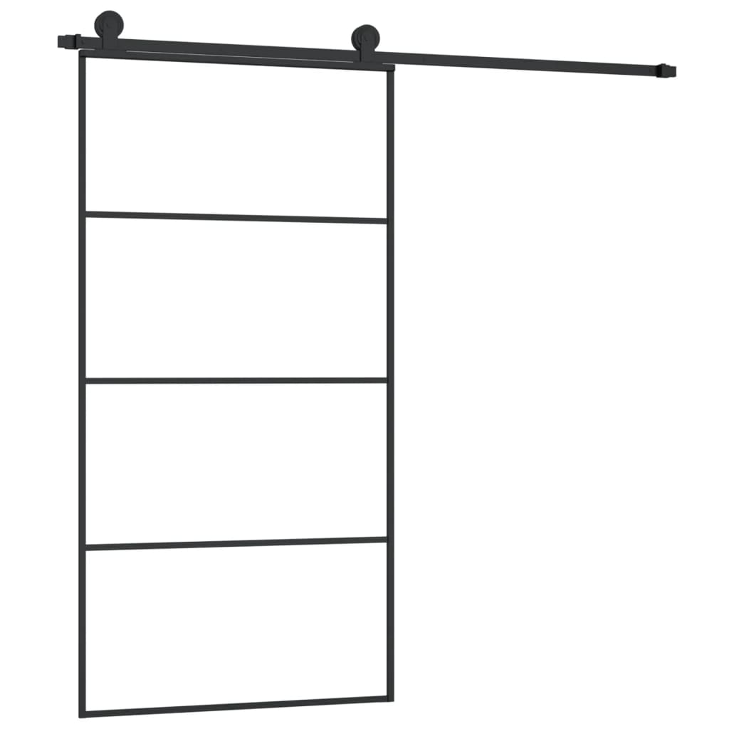 VidaXL Schiebetür mit Beschlägen 102,5x205 cm ESG-Glas und Aluminium