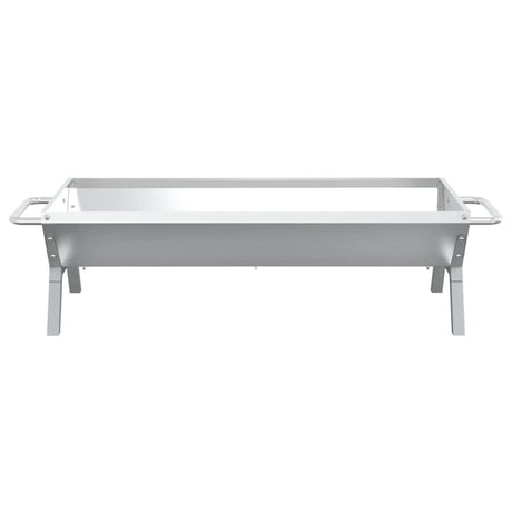 Vidaxl barbecueplaat 118x42x30,5 cm roestvrij staal zilverkleurig