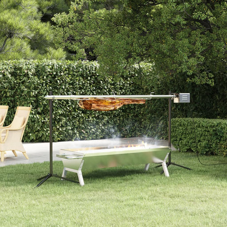 Vidaxl barbecueplaat 118x42x30,5 cm roestvrij staal zilverkleurig