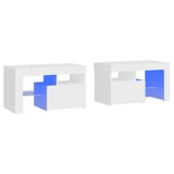 Vidaxl nachtkastjes 2 st led-verlichting 70x36,5x40 cm wit