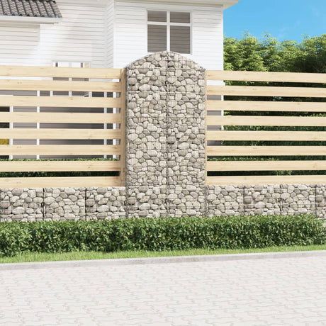 Vidaxx Gabione gewölbt 100x30x220 240 cm verzinktes Eisen