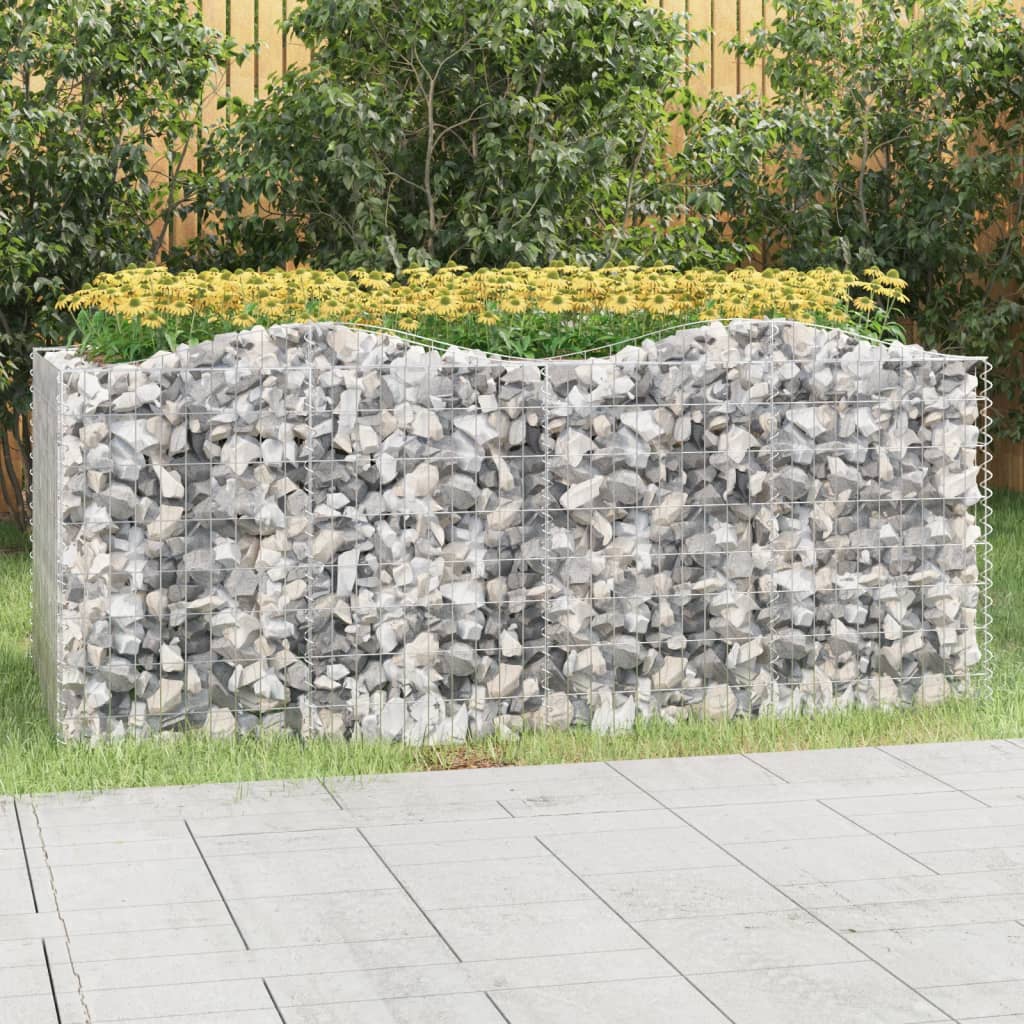 VidaXL Gabionen-Gewölbe, erhöht, 200 x 100 x 100 cm, verzinktes Eisen