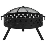 VidaXL Feuerstelle mit Schürhaken XXL 58 cm Stahl