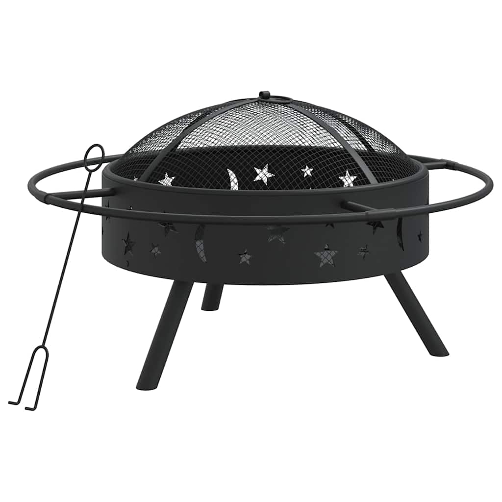 VidaXL Feuerstelle mit Schürhaken XXL 70 cm Stahl