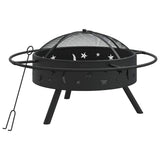 VidaXL Feuerstelle mit Schürhaken XXL 70 cm Stahl