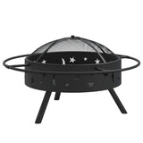 VidaXL Feuerstelle mit Schürhaken XXL 70 cm Stahl