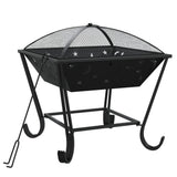 VidaXL Feuerstelle mit Schürhaken xxl 50 cm Stahl