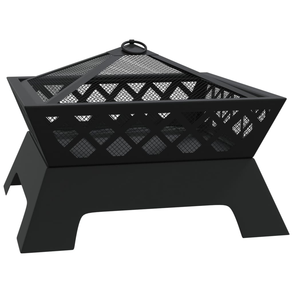 VidaXL Feuerstelle mit Schürhaken XXL 50 cm Stahl