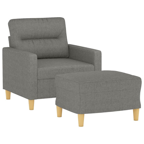 Vidaxl fauteuil met voetenbank 60 cm stof donkergrijs