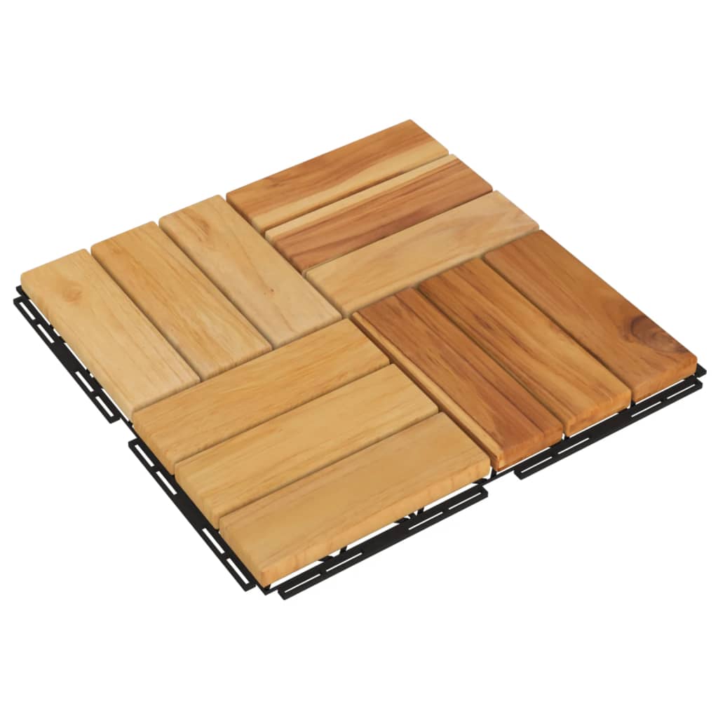 VidaXL Terrassenfliesen 20 Stück 30x30 cm massives Teakholz