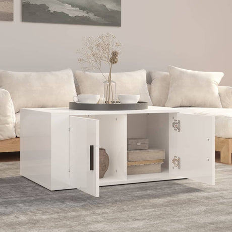 Vidaxl salontafel 80x50x36 cm bewerkt hout hoogglans wit