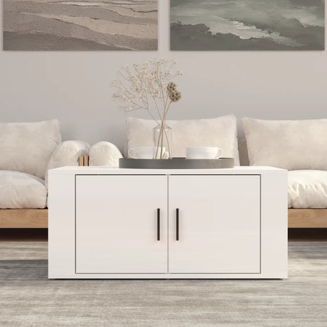Vidaxl salontafel 80x50x36 cm bewerkt hout hoogglans wit