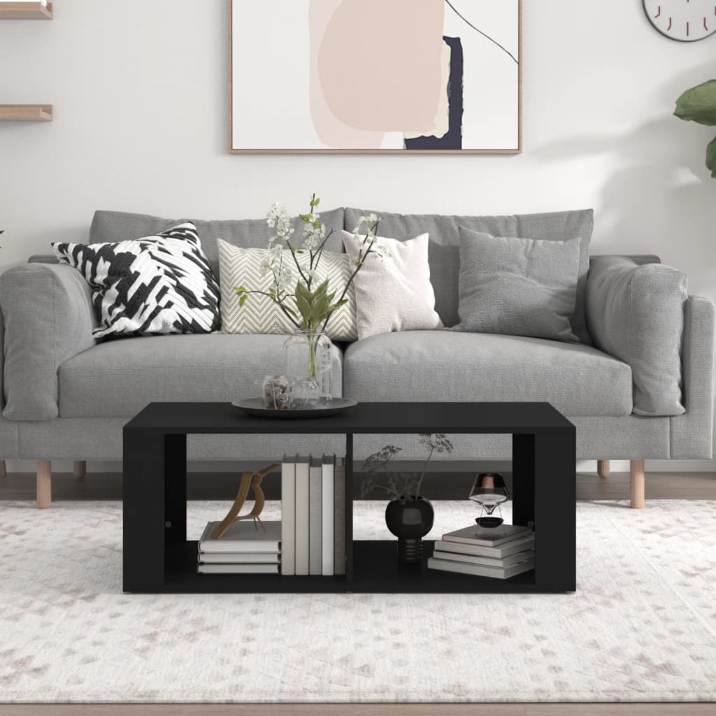 Vidaxl salontafel 100x50x36 cm bewerkt hout zwart