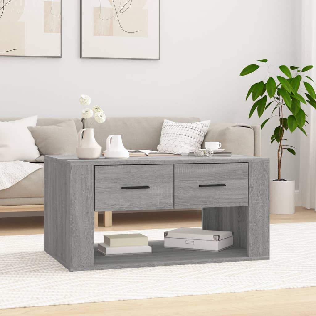 Vidaxl salontafel 80x50x40 cm bewerkt hout grijs sonoma eiken