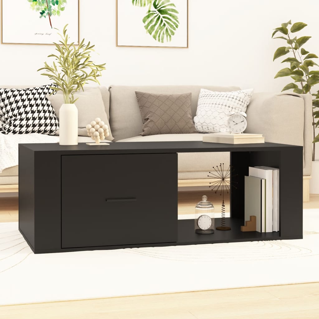 Vidaxl salontafel 100x50,5x35 cm bewerkt hout zwart