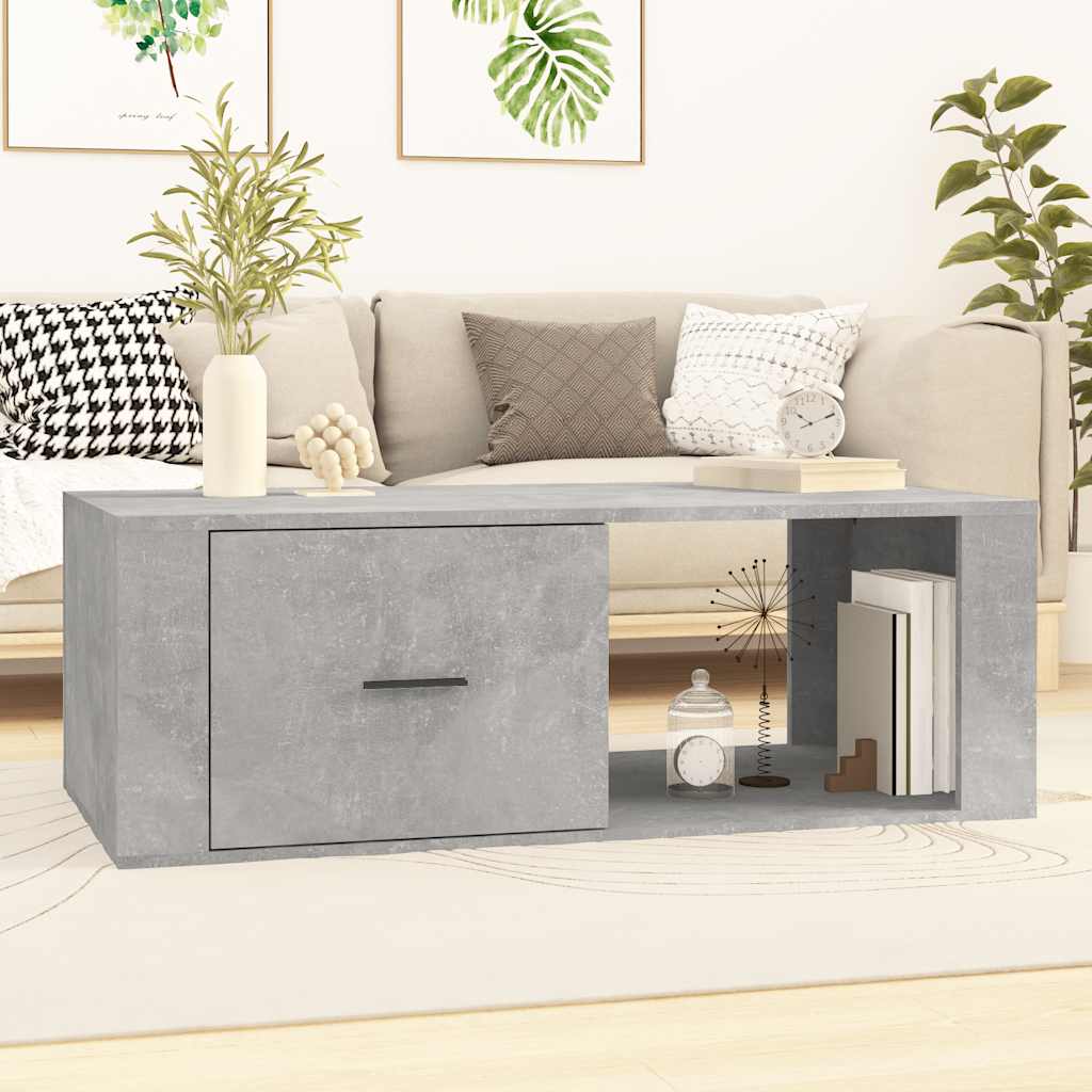 Vidaxl salontafel 100x50,5x35 cm bewerkt hout betongrijs