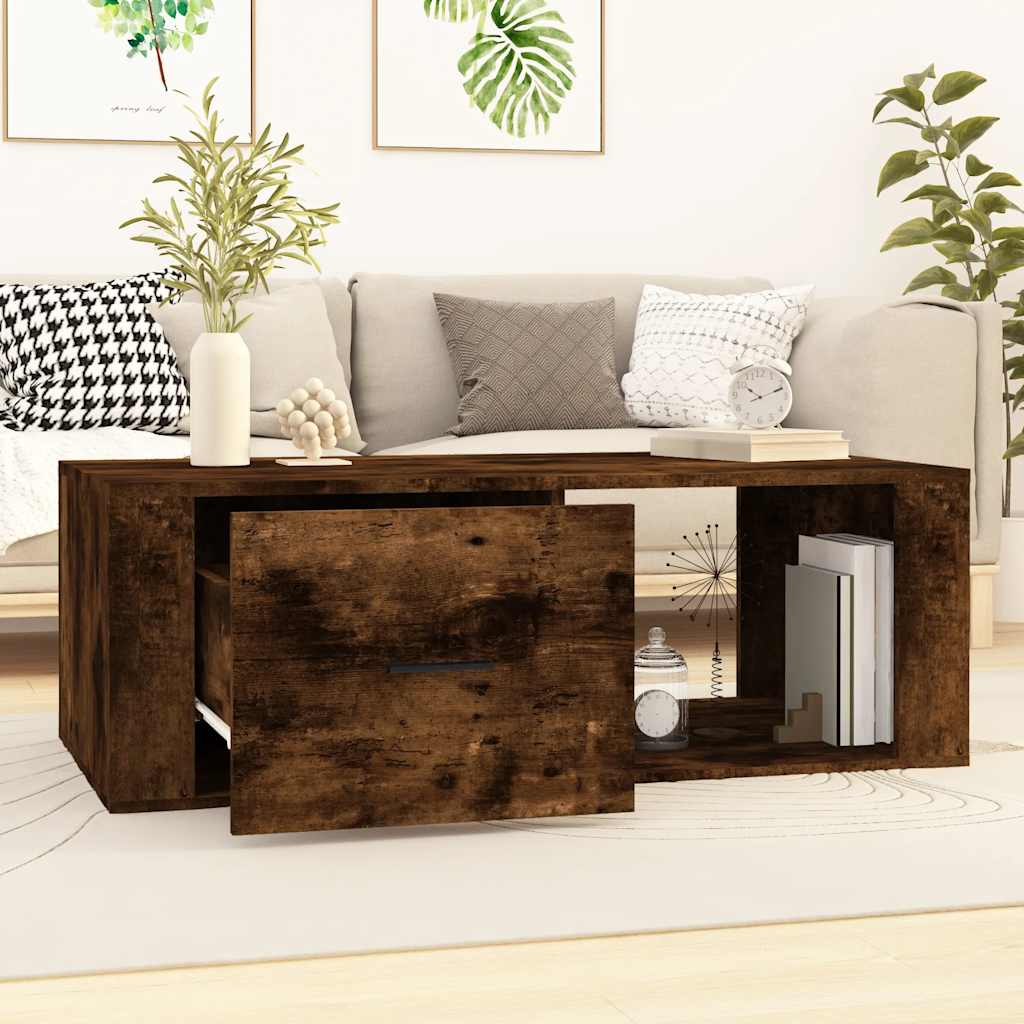 Vidaxl salontafel 100x50,5x35 cm bewerkt hout gerookt eikenkleurig