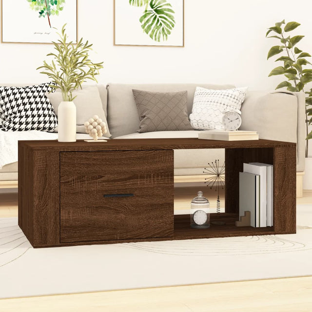Vidaxl salontafel 100x50,5x35 cm bewerkt hout bruin eikenkleur
