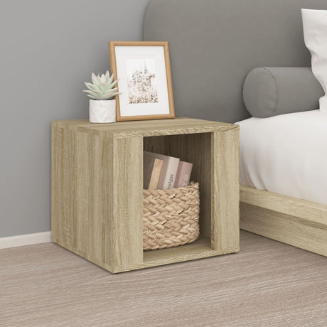Vidaxl nachtkastje 41x40x36 cm bewerkt hout sonoma eikenkleurig