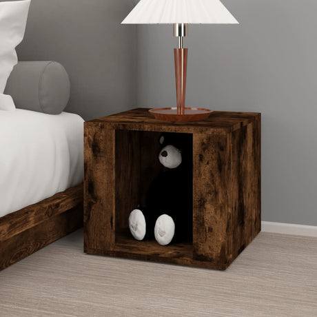 Vidaxl nachtkastje 41x40x36 cm bewerkt hout gerookt eikenkleurig