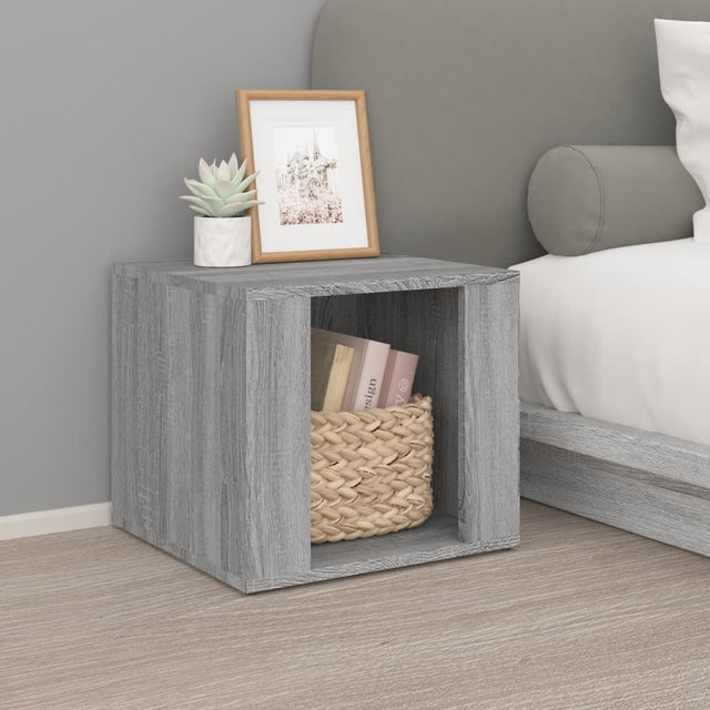 Vidaxl nachtkastje 41x40x36 cm bewerkt hout grijs sonoma eikenkleur