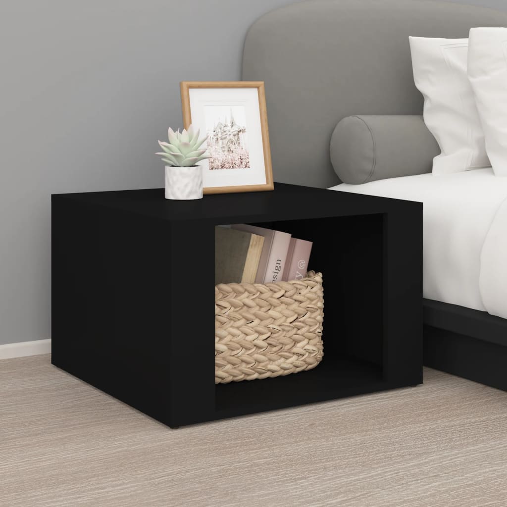 Vidaxl nachtkastje 57x55x36 cm bewerkt hout zwart