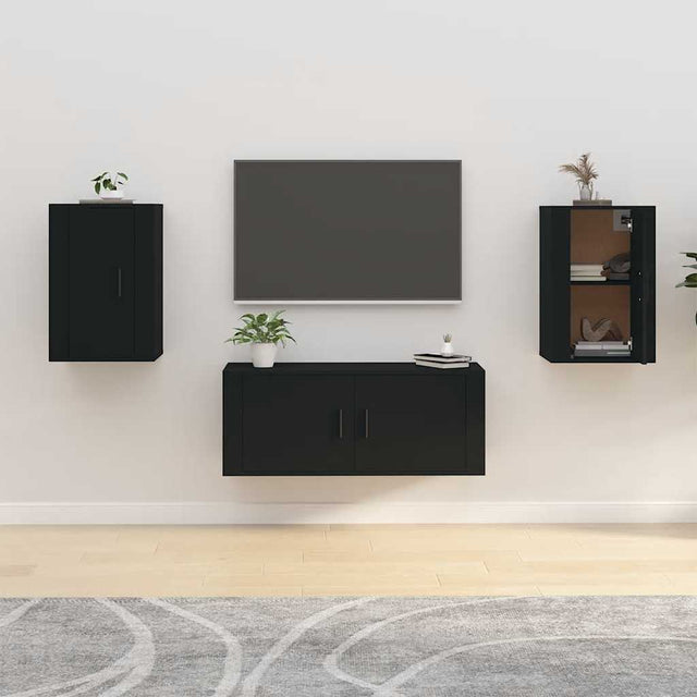 Vidaxl tv-wandmeubels 2 st 40x34,5x60 cm zwart
