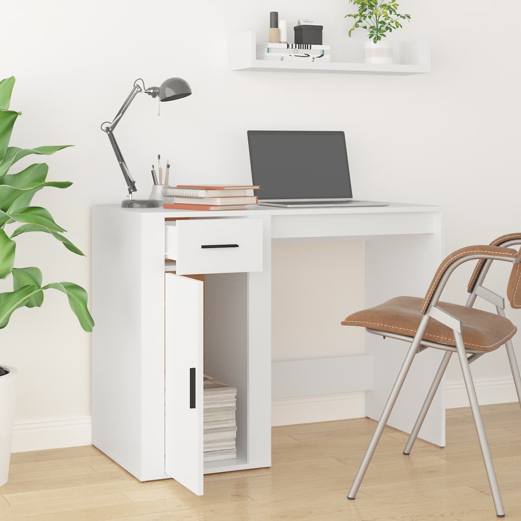 Vidaxl bureau 100x49x75 cm bewerkt hout wit