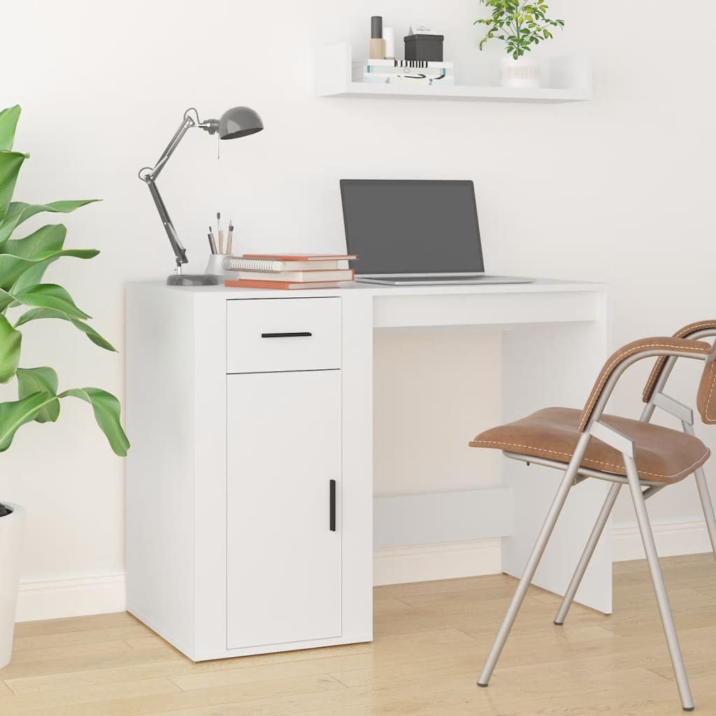 Vidaxl bureau 100x49x75 cm bewerkt hout wit