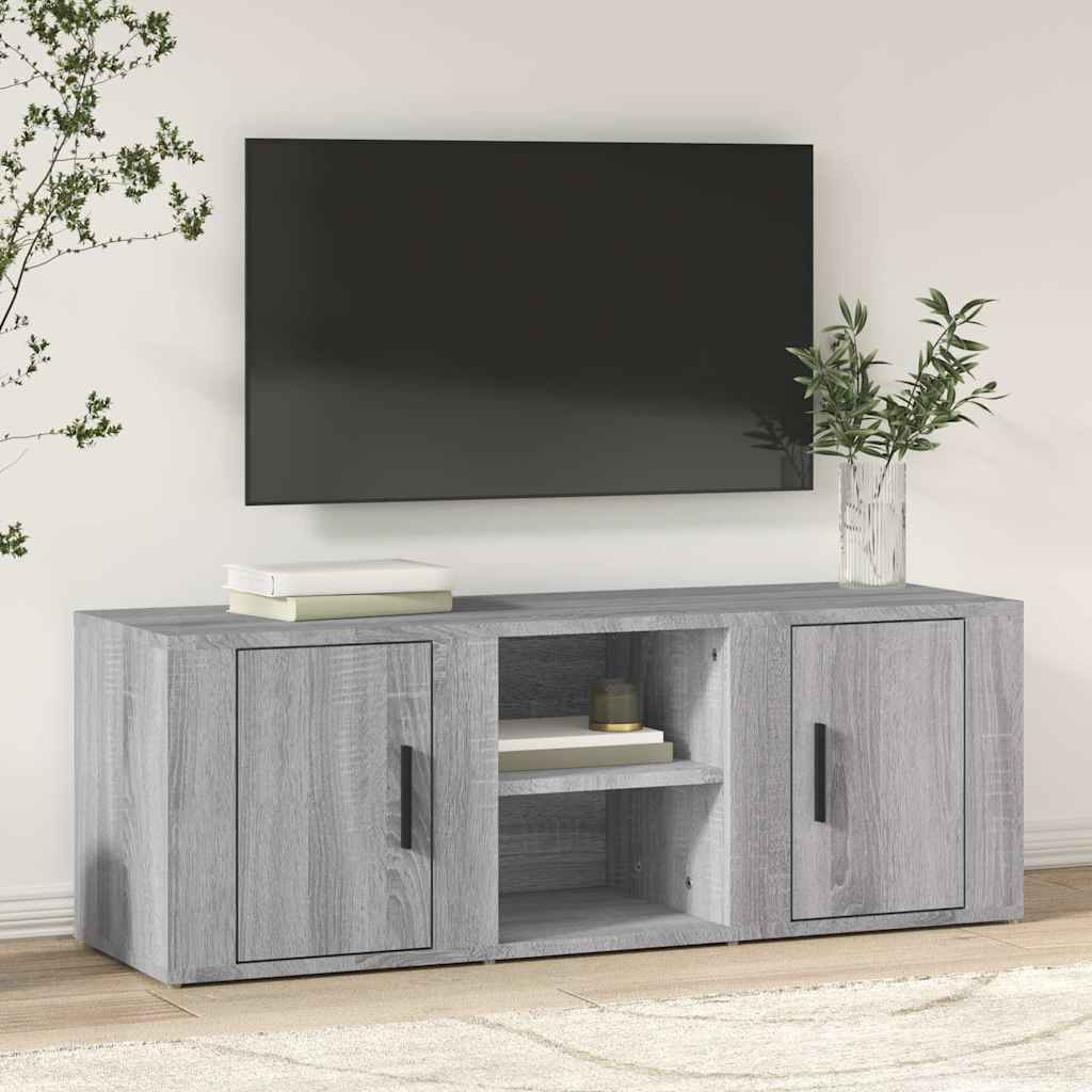 Vidaxl tv-meubel 100x31,5x35 cm bewerkt hout grijs sonoma eikenkleurig