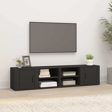 Vidaxl tv-meubels 2 st 80x31,5x36 cm bewerkt hout zwart
