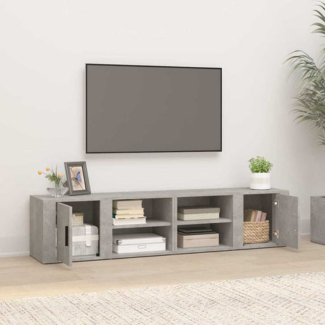 Vidaxl tv-meubels 2 st 80x31,5x36 cm bewerkt hout betongrijs