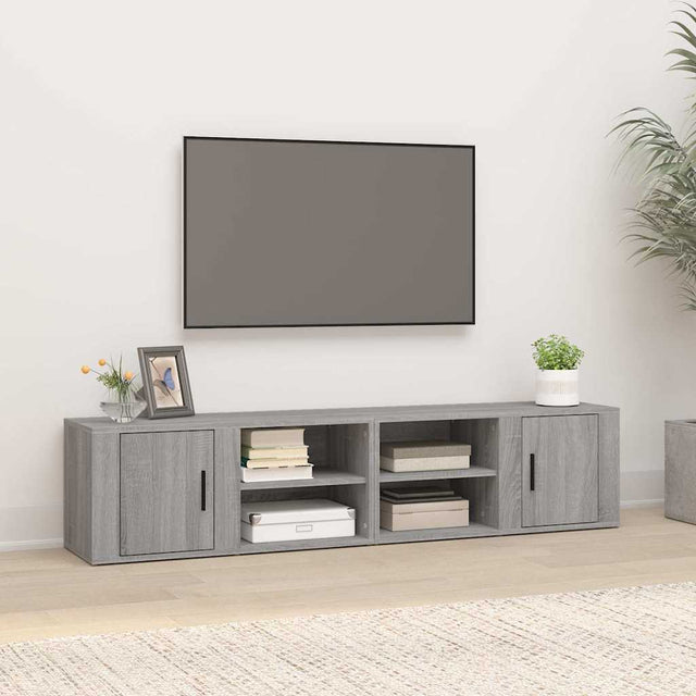 Vidaxl tv-meubels 2 st 80x31,5x36 cm bewerkt hout grijs sonoma eiken