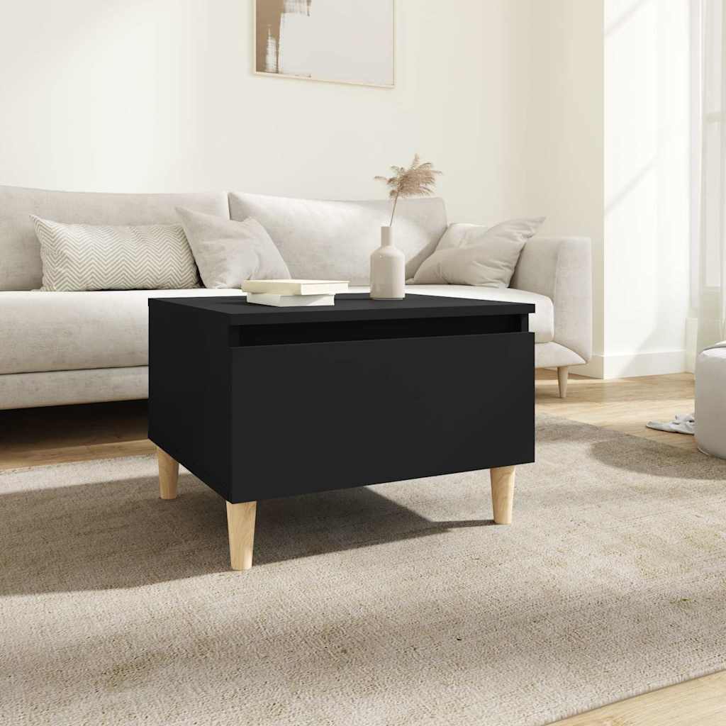 Vidaxl bijzettafel 50x46x35 cm bewerkt hout zwart
