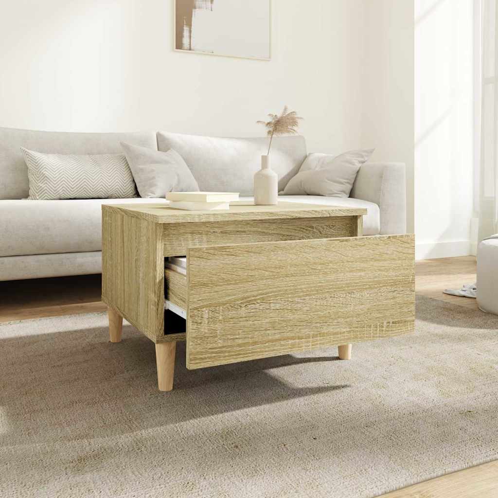 Vidaxl bijzettafel 50x46x35 cm bewerkt hout sonoma eikenkleurig