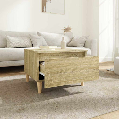 Vidaxl bijzettafel 50x46x35 cm bewerkt hout sonoma eikenkleurig